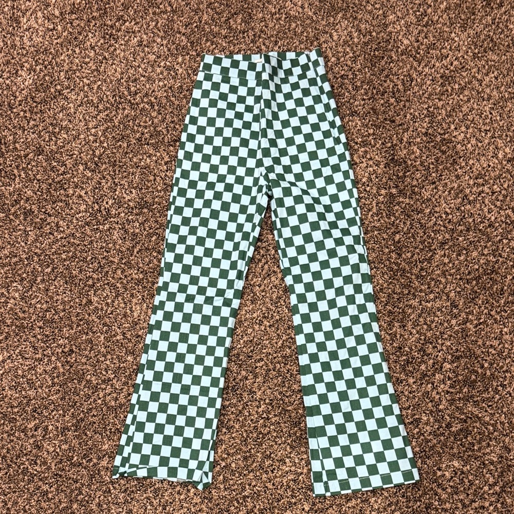 O Vianca Blue and Green Checkered Pants size small